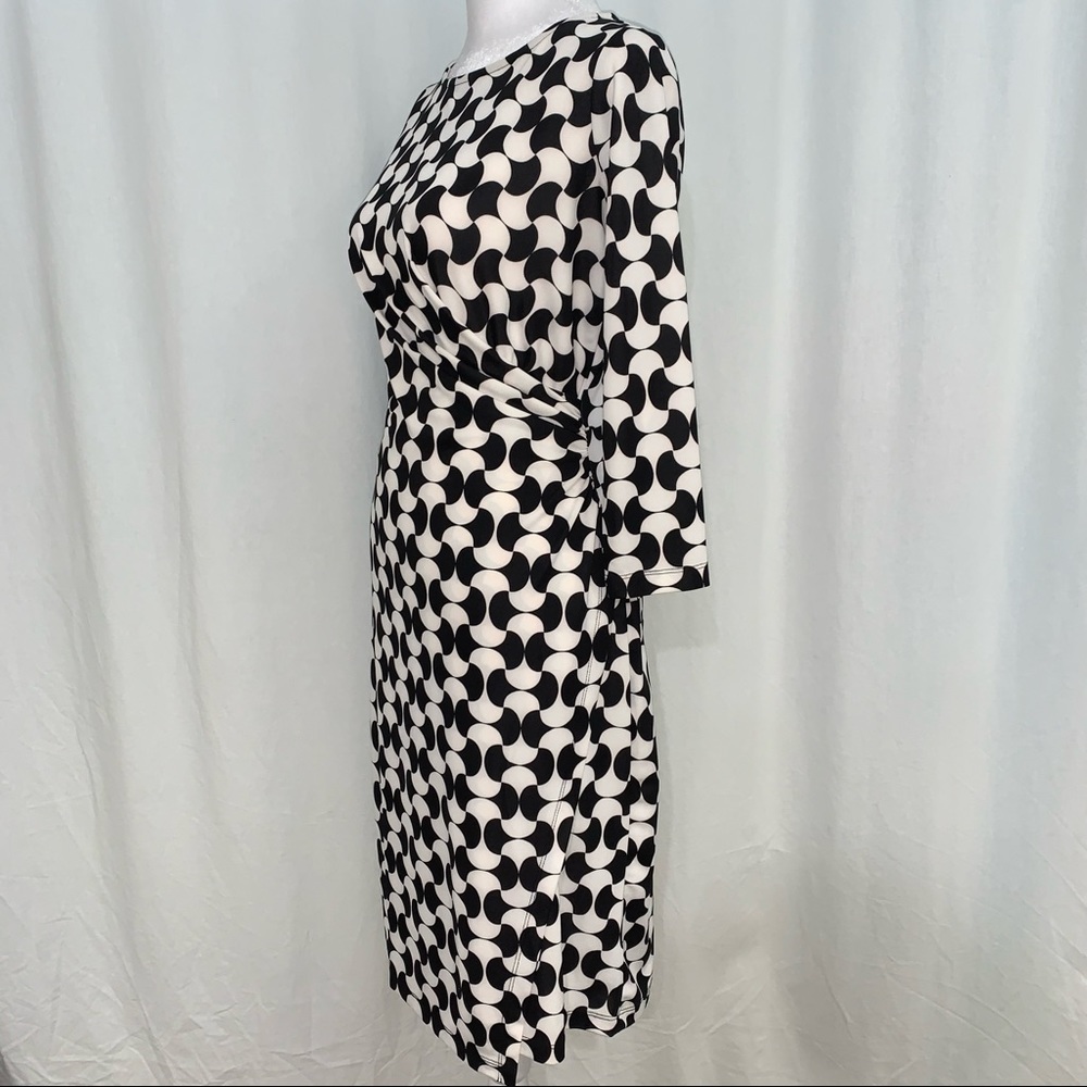 Talbots Women’s Black and Off White/Cream Dress Size P - Picture 4 of 7